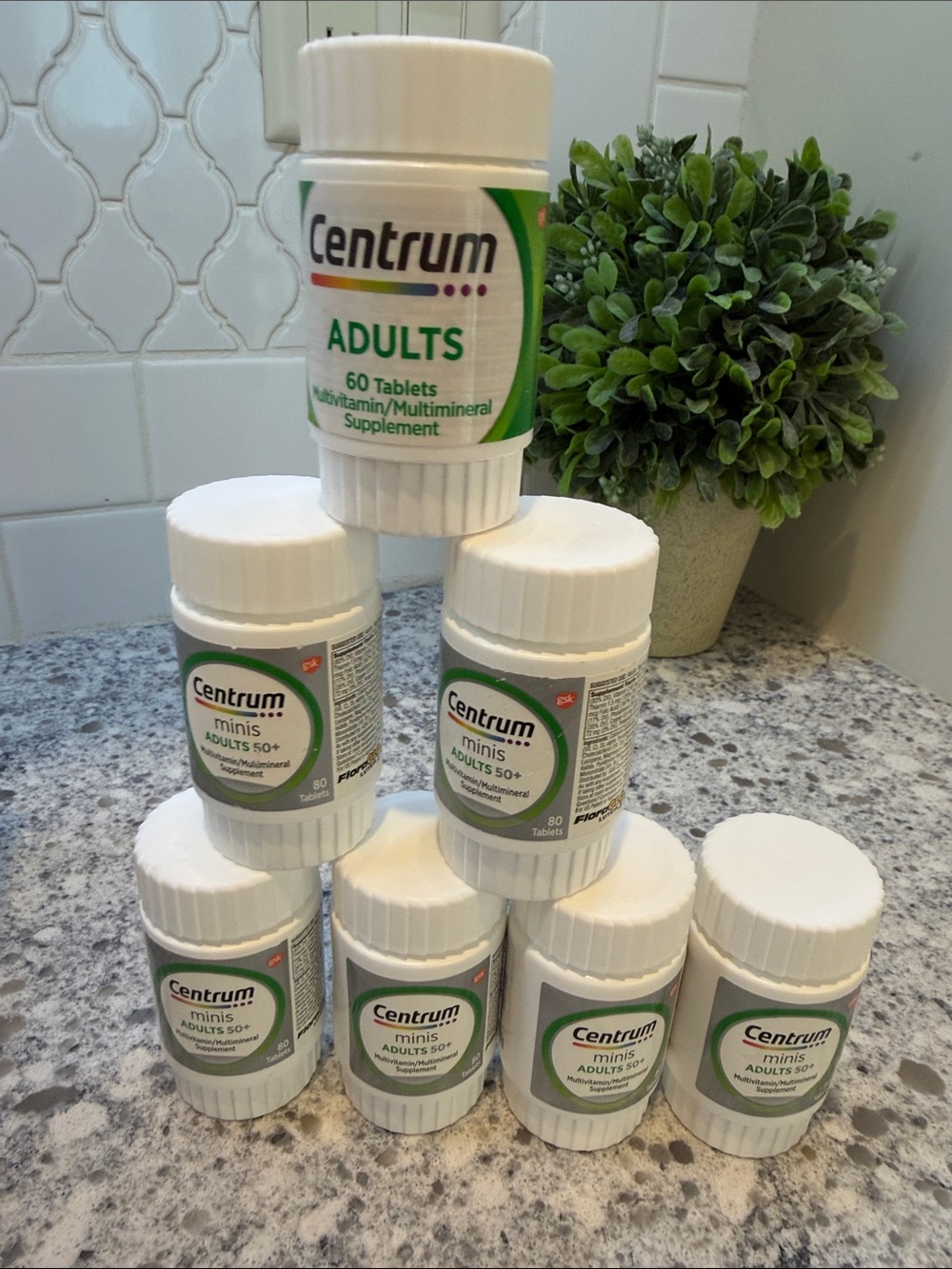 Centrum Adults Multivitamin 60-Tablet Bottle - White/Green bundle